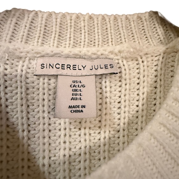 Sincerely Jules colorblock chunky cropped sweater, oversized fit, size L - Picture 12 of 16